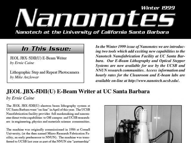 Nanonotes Newsletter