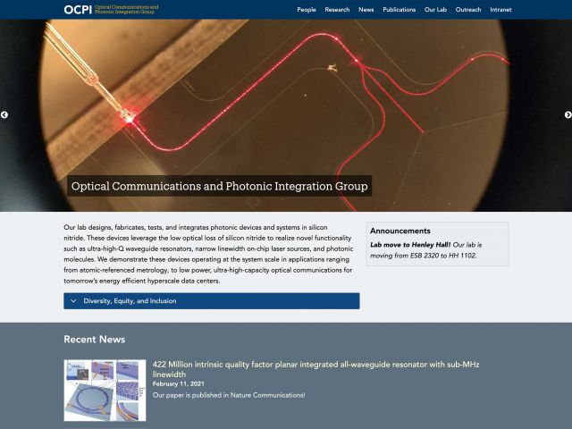 Optical Communications and Photonic Integration Group Website