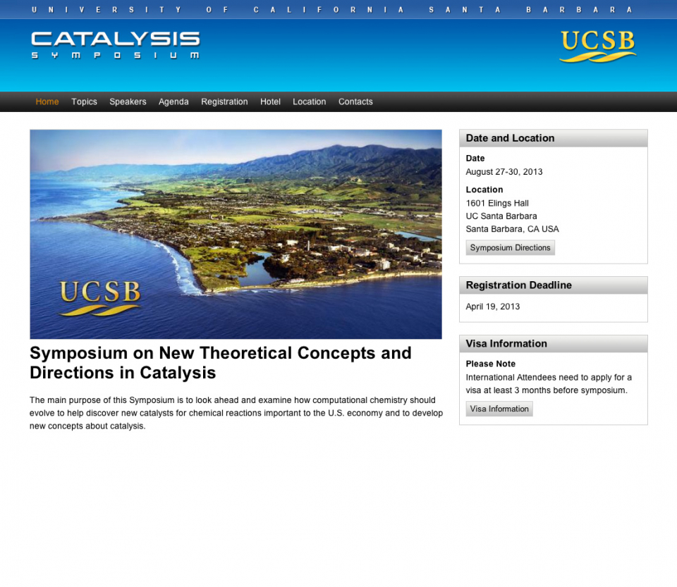 Symposium on New Theoretical Concepts and Directions in Catalysis