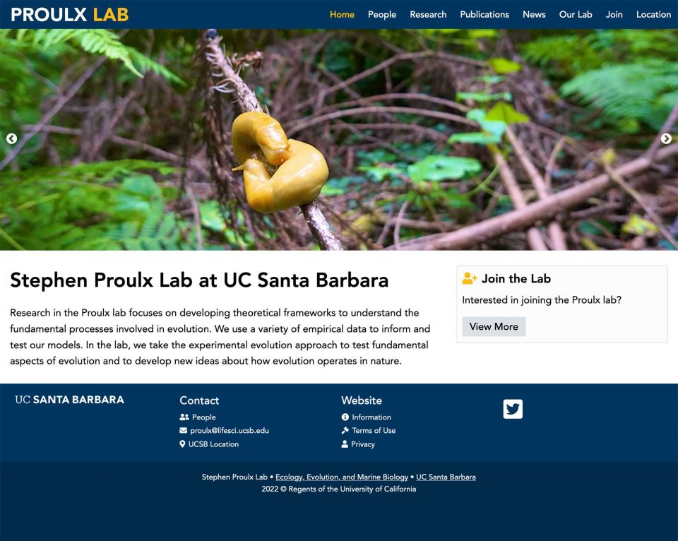 Stephen Proulx Lab Website