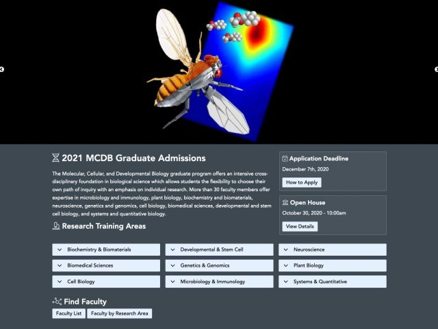 2021 MCDB Graduate Admissions Website
