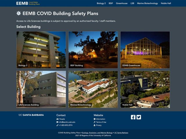 EEMB COVID Building Safety Plans Website