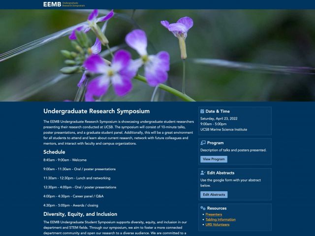 Undergraduate Research Symposium Website