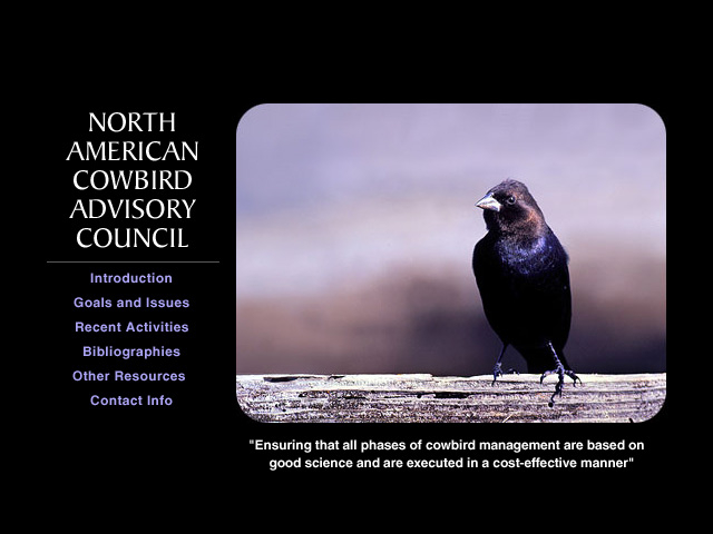 North American Cowbird Advisory Council Front Page