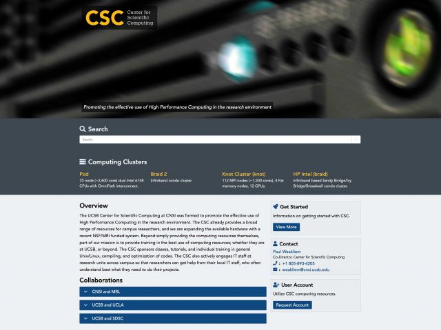 Center for Scientific Computing Website