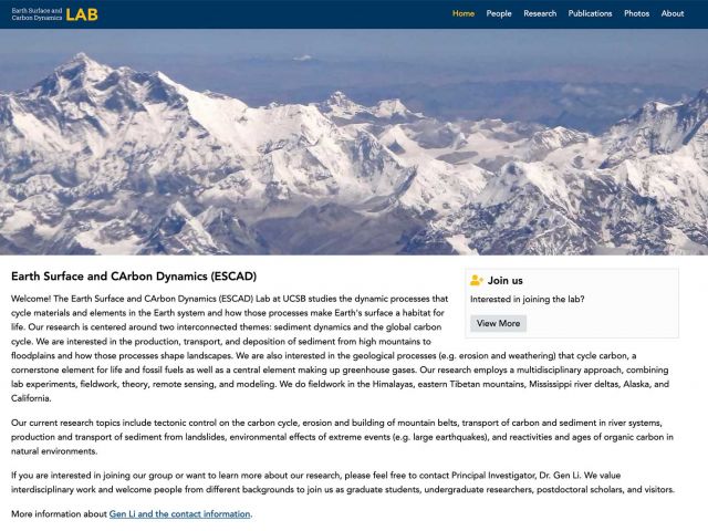 Earth Surface and Carbon Dynamics Lab Website