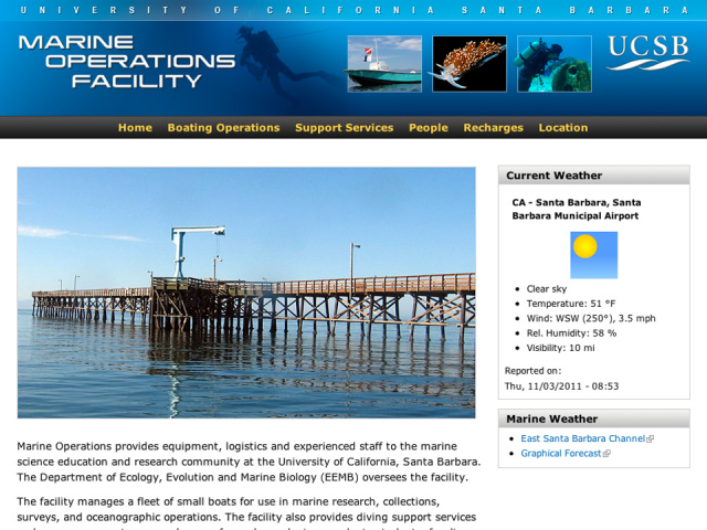 Marine Operations Facility Main Page