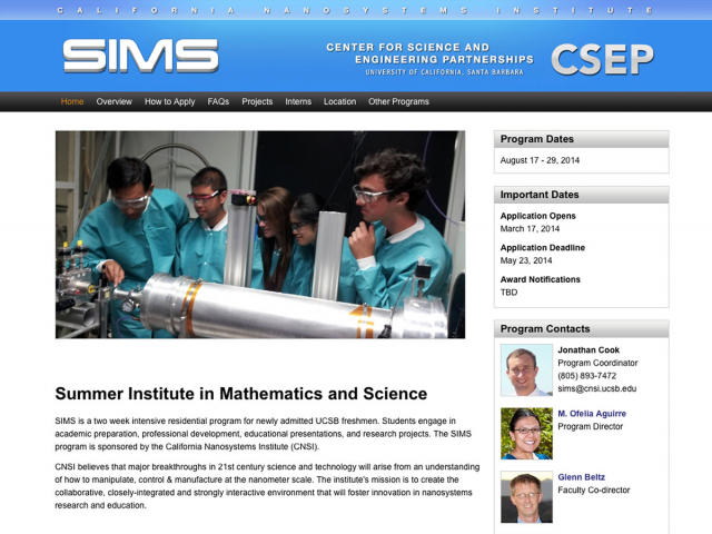 Summer Institute in Mathematics and Science