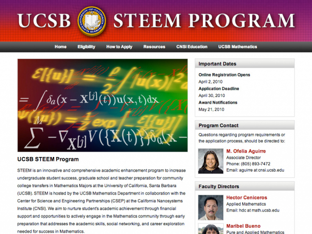 UCSB STEEM Program Front Page
