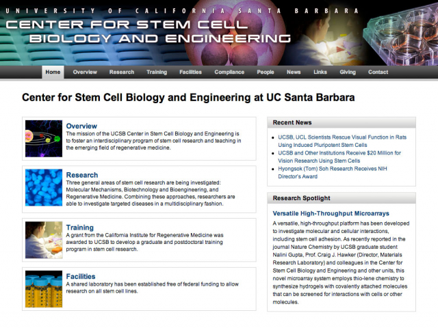 Stem Cell Biology Front Page