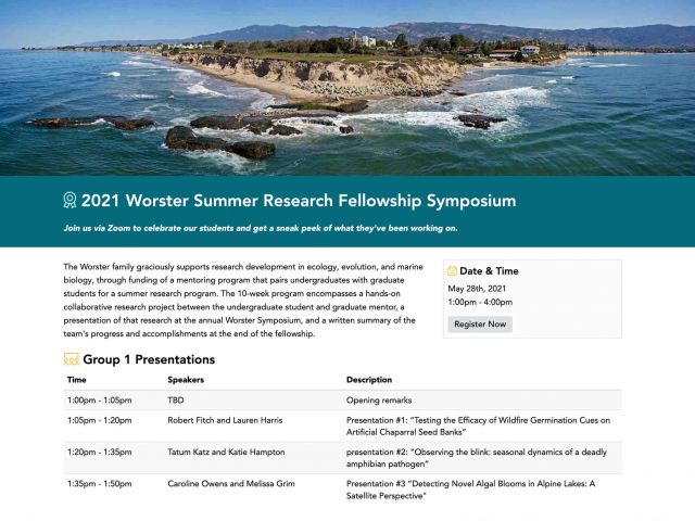 Worster Summer Research Fellowship Symposium Website