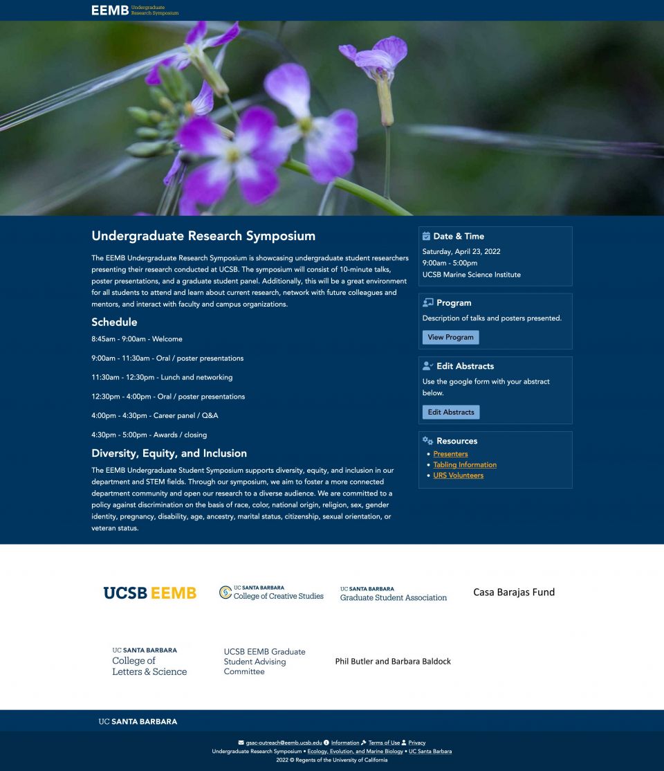 Undergraduate Research Symposium Website