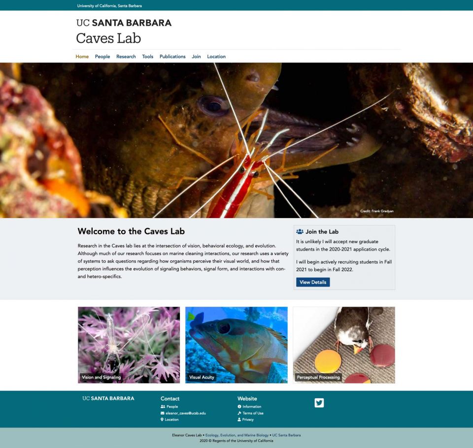 Eleanor Caves Lab Website