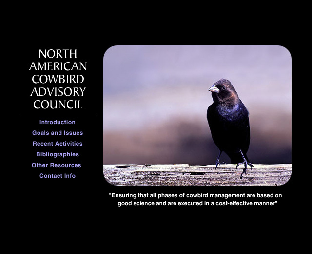 North American Cowbird Advisory Council Front Page