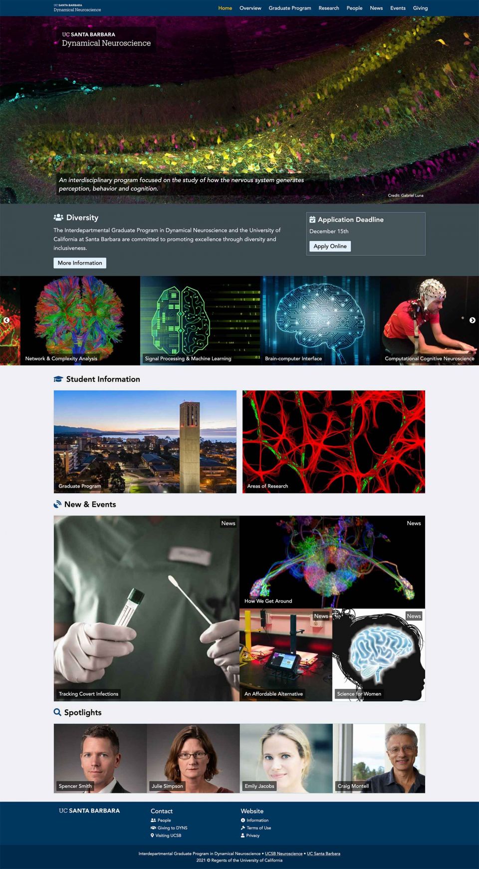 Graduate Program in Dynamical Neuroscience Website