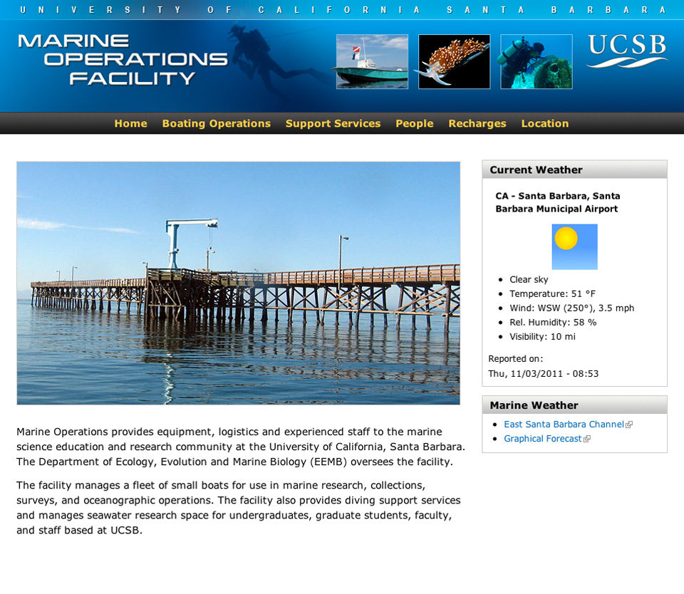 Marine Operations Facility Main Page