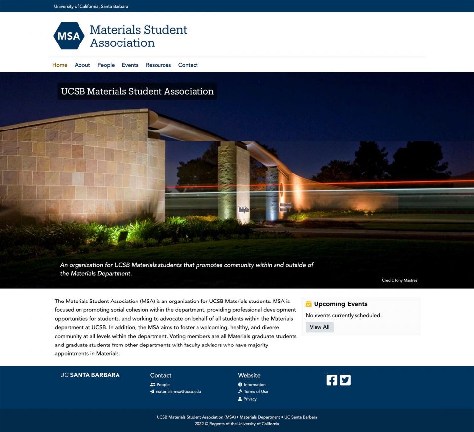 UCSB Materials Student Association Website