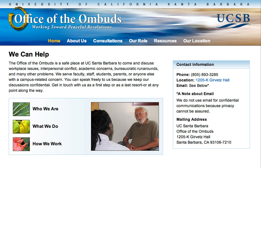 UCSB Office of the Ombuds Main Page