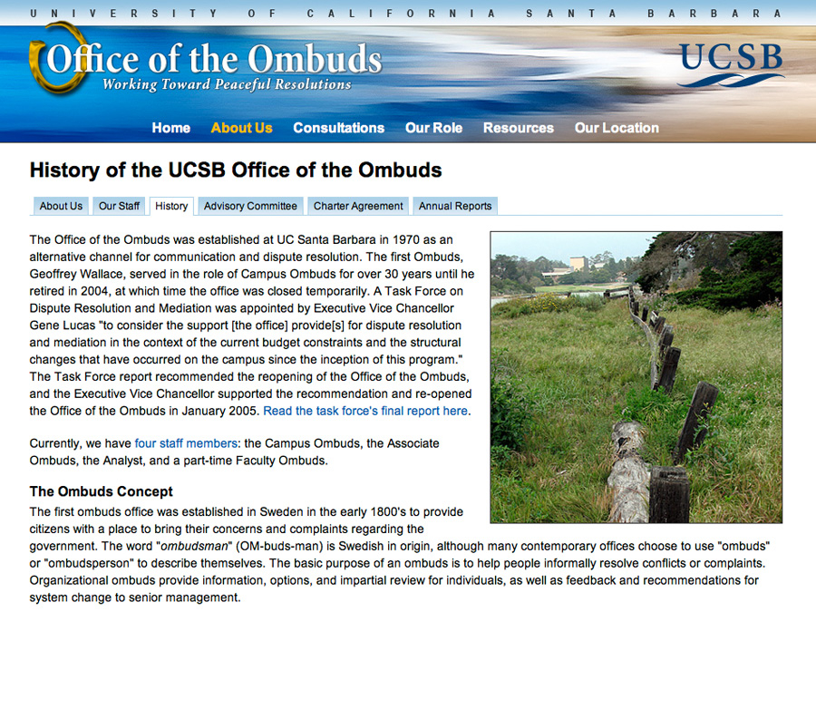 UCSB Office of the Ombuds Subpage