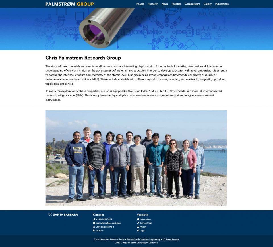 Palmstrøm Research Group Website