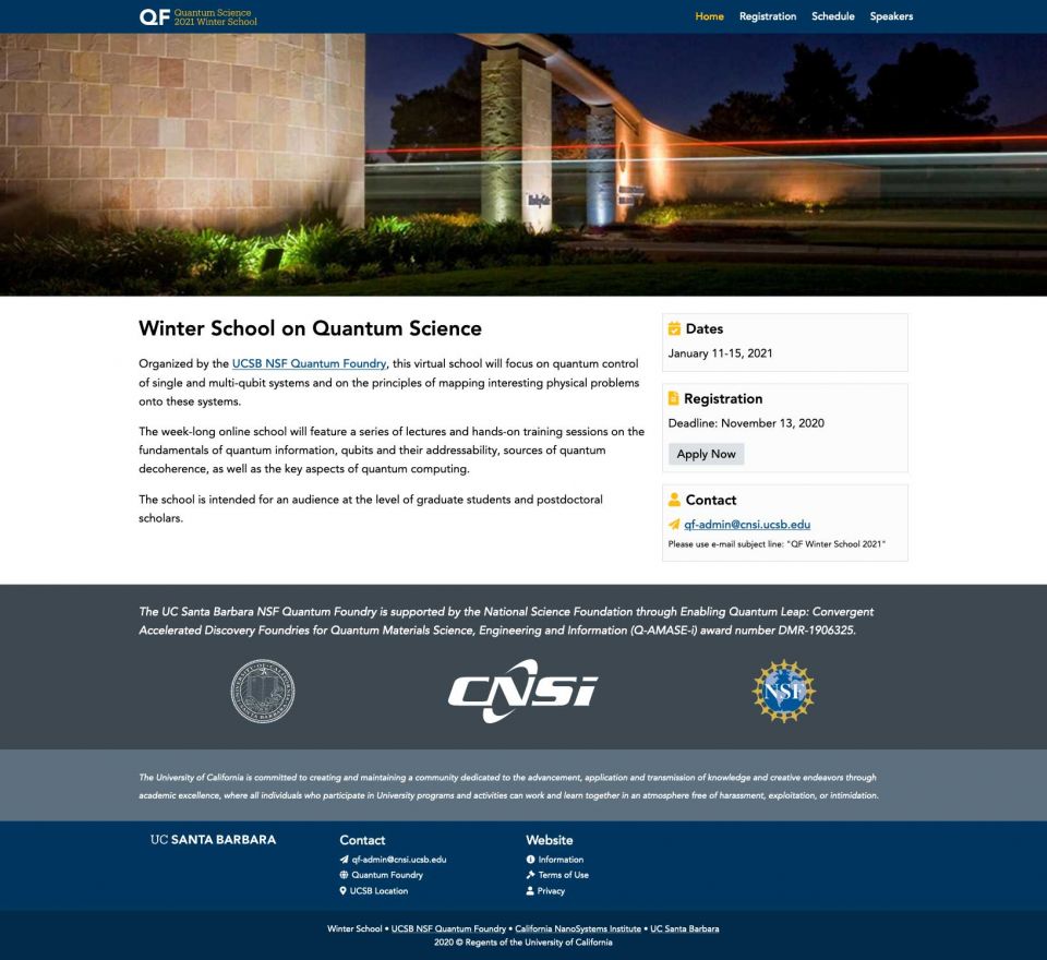 Winter School 2021 Website