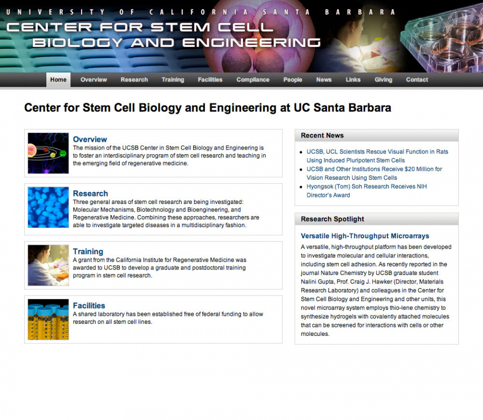 Stem Cell Biology Front Page